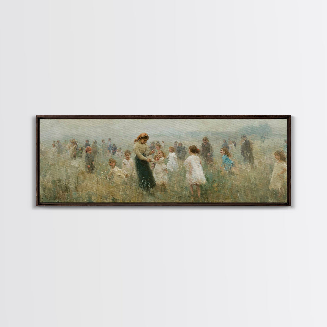 Morning Meadow Joy | Framed Canvas Print | Panoramic Art | Christian Art Canvas | Jesus Painting | Christian Wall Art | Christian Gift Idea