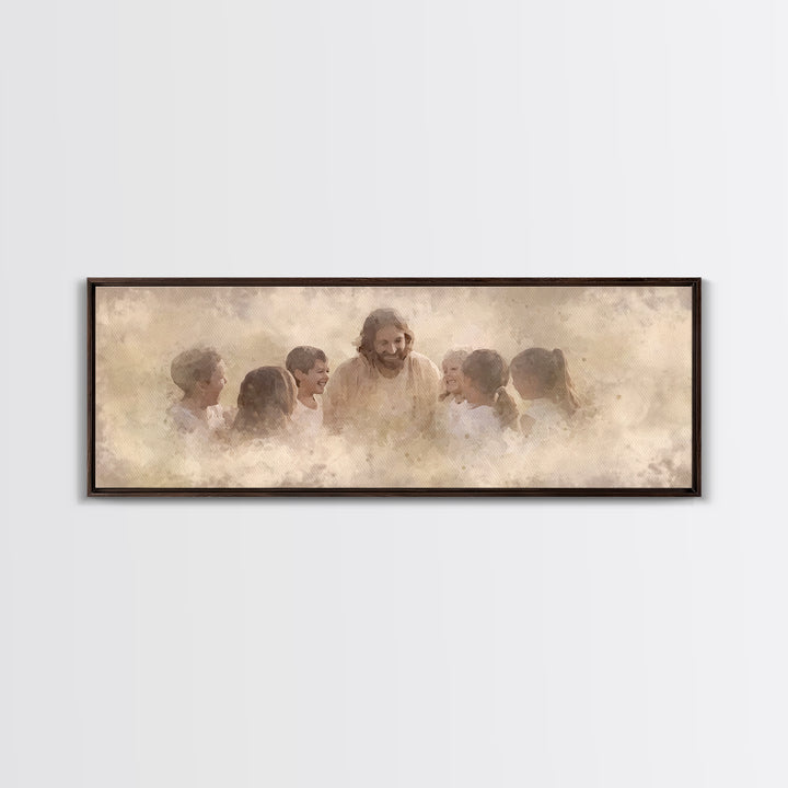 Circle Of Light - Framed Canvas Print - Panoramic Print - Christian Wall Art - Christian Art Canvas - Jesus Painting - Christian Decor - Su