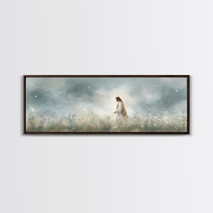 Gentle Wonder | Framed Canvas Print | Christian Art | Jesus Painting | Panoramic Painting | Christian Art Canvas | Christian Wall Art | Chr