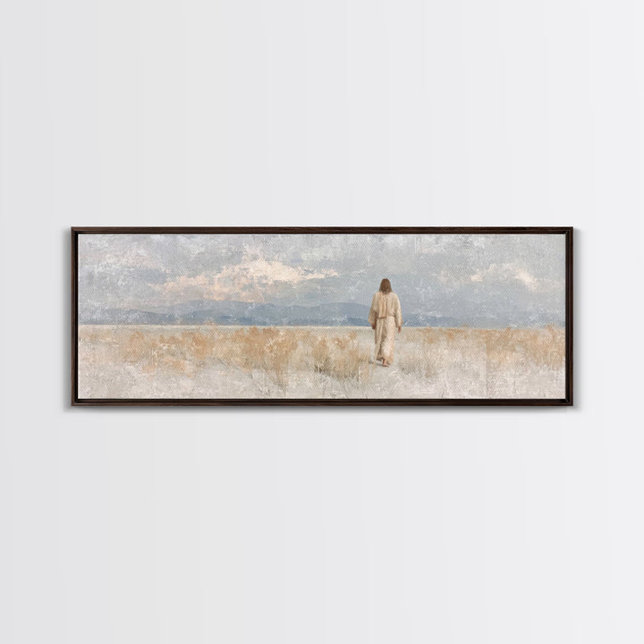 Desert Called Grace | Framed Canvas Print | Panoramic Art | Christian Art Canvas | Christian Wall Art | Jesus Painting | Minimalist Christi