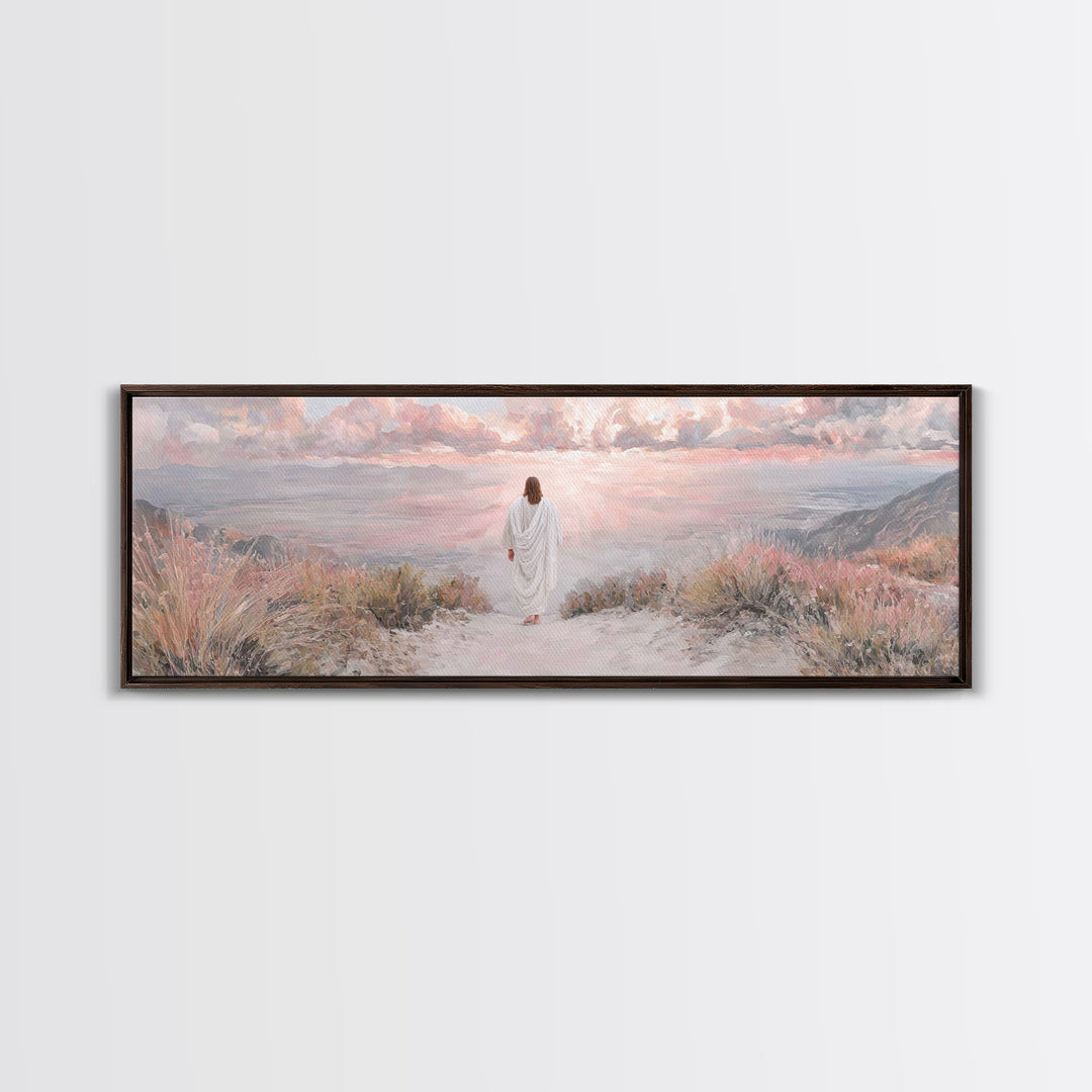 Radiant Ascend, Framed Canvas Print, Extra Wide Art, Christian Wall Art, Christian Art Canvas, Jesus Painting, Modern Christian Painting, C