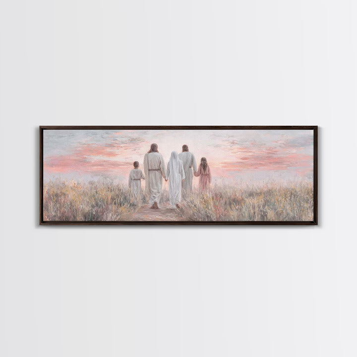 Evening Path Grace, Framed Canvas Print, Panoramic Print, Christian Wall Art, Christian Art Canvas, Jesus Painting, Christian Gift Ideas, S