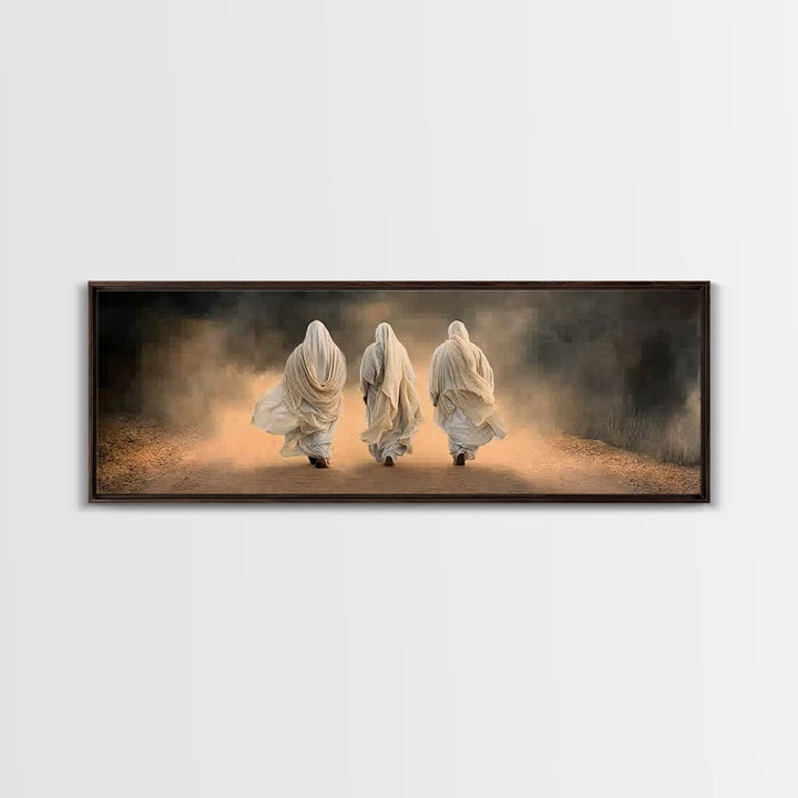 Dusty Road Journey, Framed Canvas Print, Panoramic Print, Christian Art, Jesus Painting, Christian Wall Art, Christian Decor, Christian Art