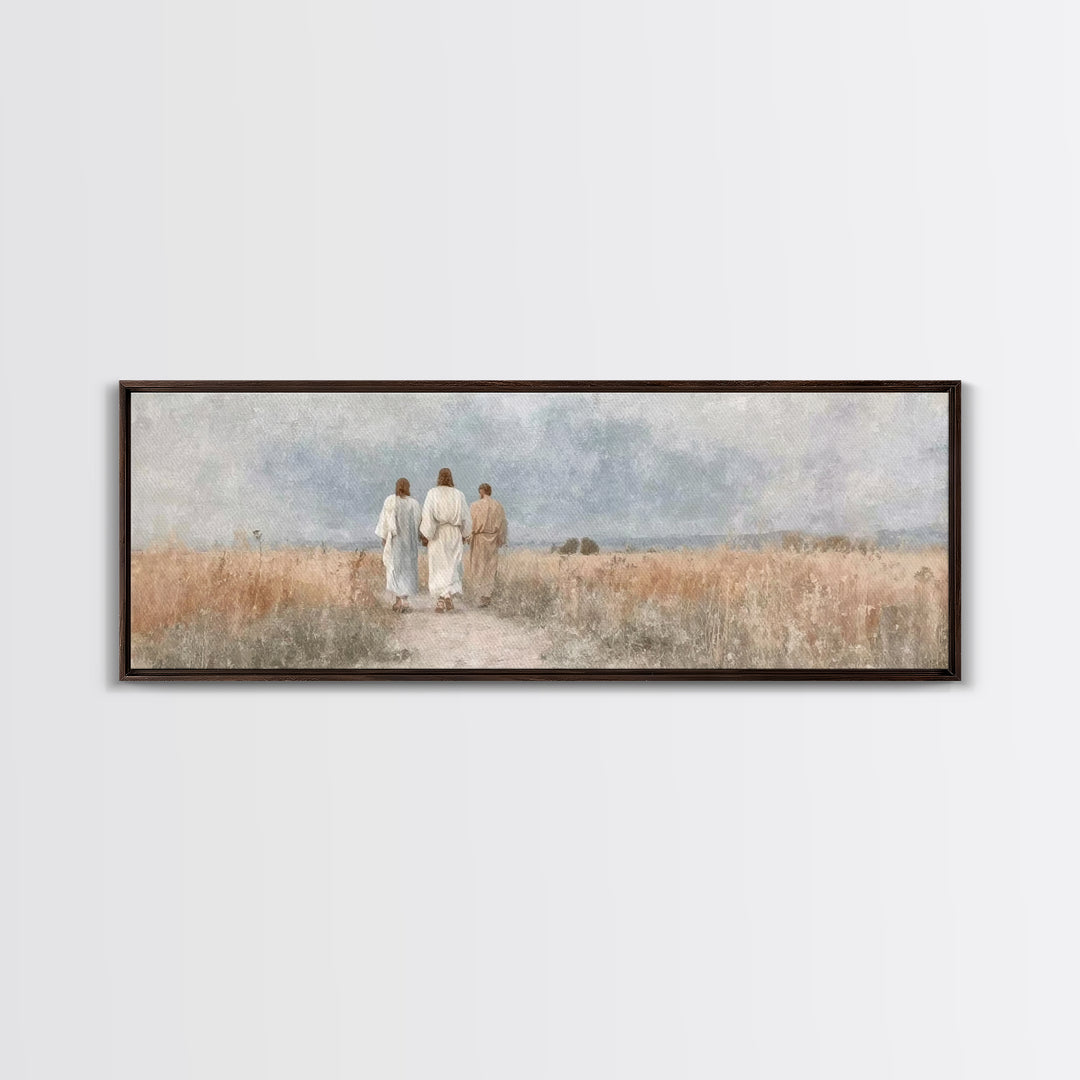 Fields Of Grace | Framed Canvas Print | Panoramic Frame | Christian Wall Art | Christian Art Canvas | Jesus Painting | Christian Decor