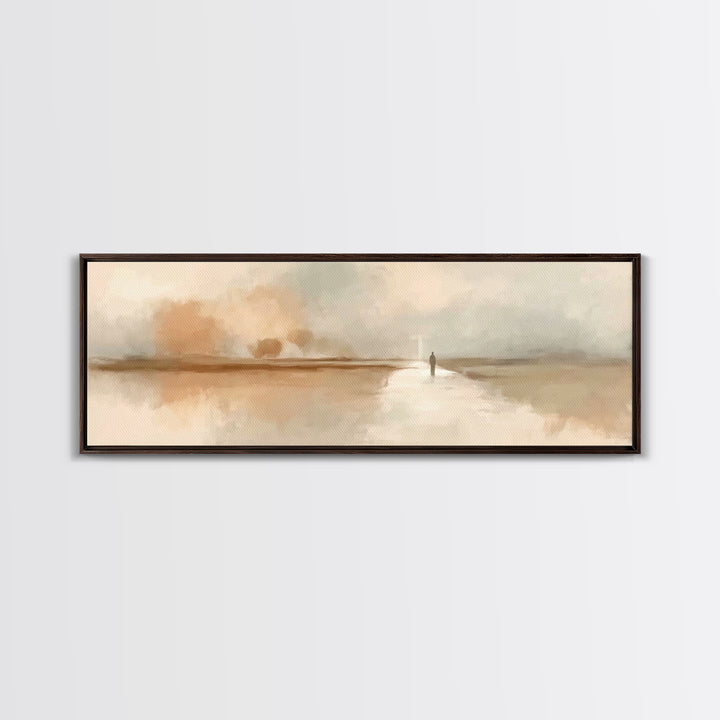 Desert Dawn Grace – Framed Canvas Print – Christian Art Canvas – Panoramic Painting – Christian Wall Art – Subtle Christian Art – Jesus Pai