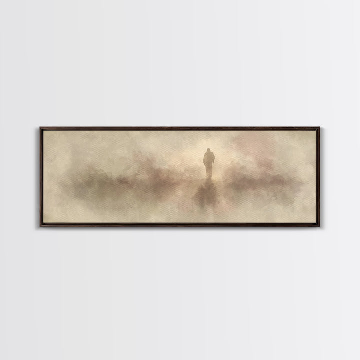 Valley Of Peace | Framed Canvas Print | Christian Art Canvas | Panoramic Wall Art | Christian Christmas Art | Jesus Painting | Christian De