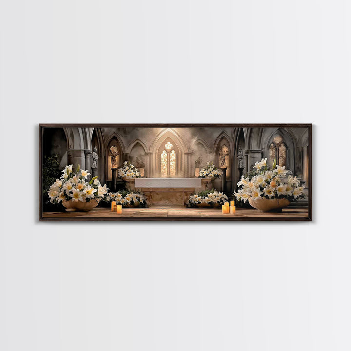 Holy Morning Light – Framed Canvas Print – Extra Wide Art – Christian Art – Christian Wall Art – Christian Christmas Art – Christian Art Ca