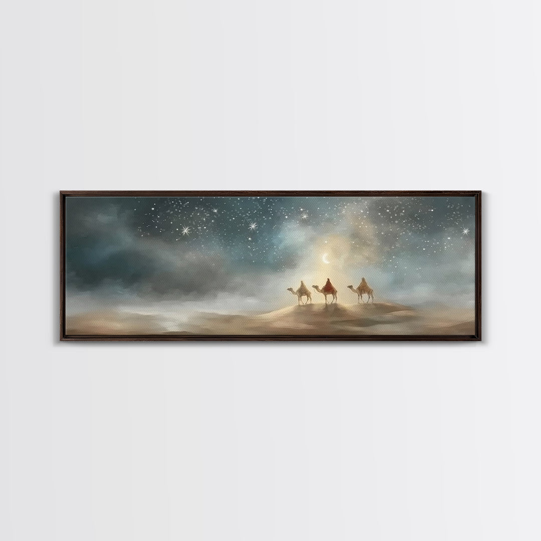 Guided By Heaven | Framed Canvas Print | Panoramic Wall Art | Christian Art Canvas | Christmas Wall Art | Christian Christmas Art | Christi