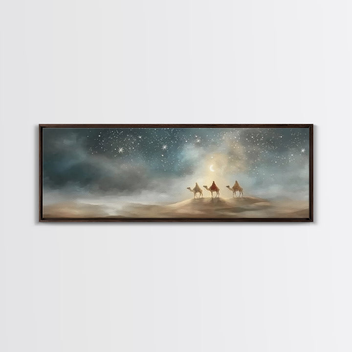 Guided By Heaven | Framed Canvas Print | Panoramic Wall Art | Christian Art Canvas | Christmas Wall Art | Christian Christmas Art | Christi