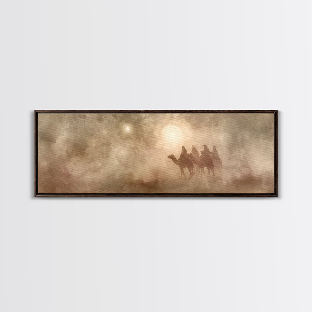 The Guiding Star – Framed Canvas Print – Panoramic Art – Christian Wall Art – Christmas Art – Christian Christmas Art – Christian Art Canva