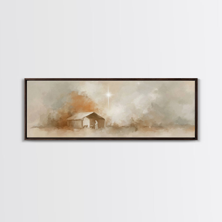 Bethlehem Dawn | Framed Canvas Print | Panoramic Painting | Christian Art | Christmas Wall Art | Christian Art Print | Christian Christmas