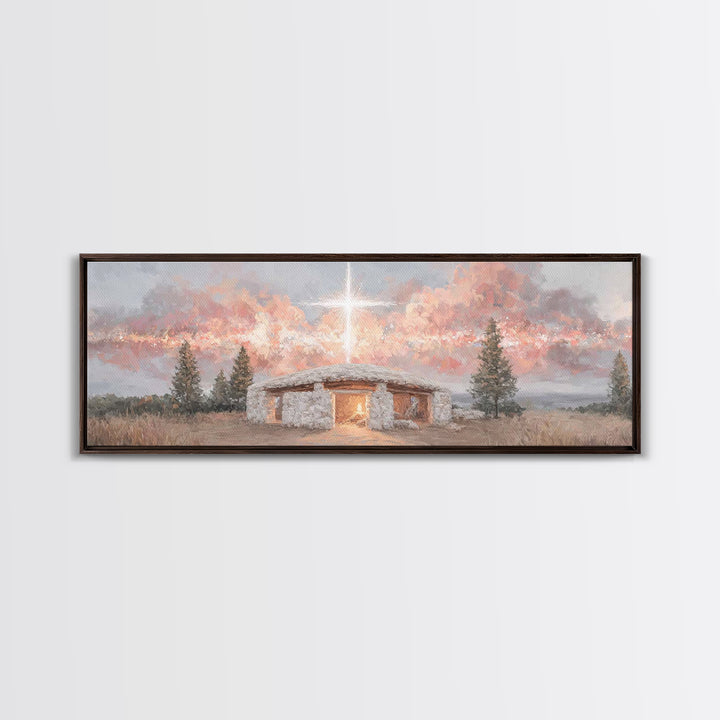 Radiant Promise – Framed Canvas Print – Panoramic Painting – Christian Art – Modern Christian Art – Christmas Art Framed – Jesus Painting