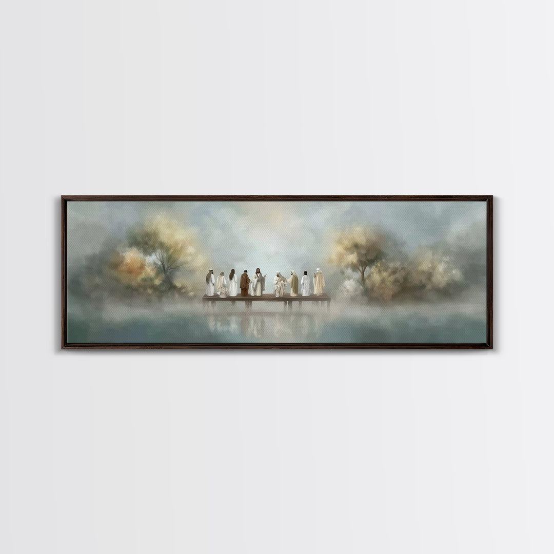 Dawn Of Promise, Framed Canvas Print, Christian Art Canvas, Jesus Painting, Christian Wall Art, Panoramic Wall Art, Modern Christian Art
