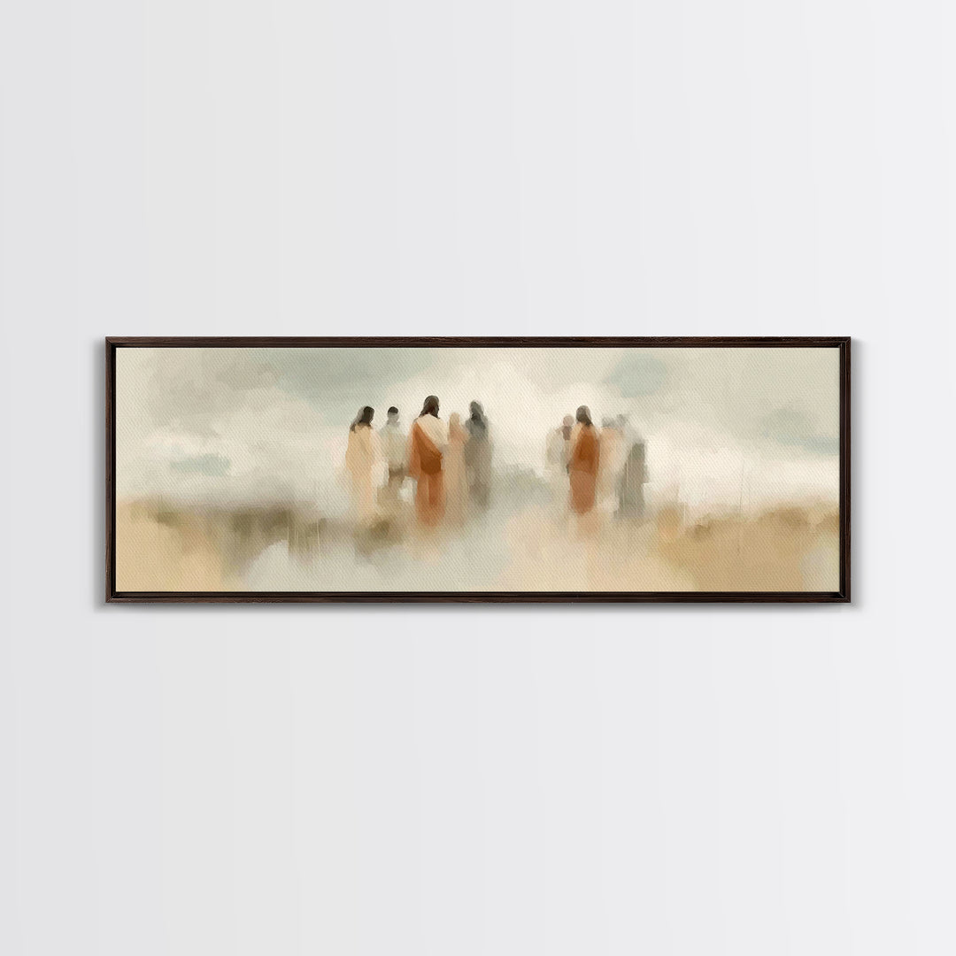 Path Of Discipleship | Framed Canvas Print | Jesus Painting | Christian Wall Art | Christian Art Canvas | Panoramic Painting | Christian Ch