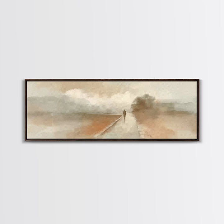 Silent Winter Path – Framed Canvas Print – Christian Wall Art – Christian Art Canvas – Jesus Painting – Panoramic Art – Christmas Art