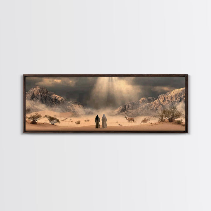 Journey Through Light – Framed Canvas Print – Panoramic Art – Christian Wall Art – Jesus Painting – Christian Art Canvas – Christian Art