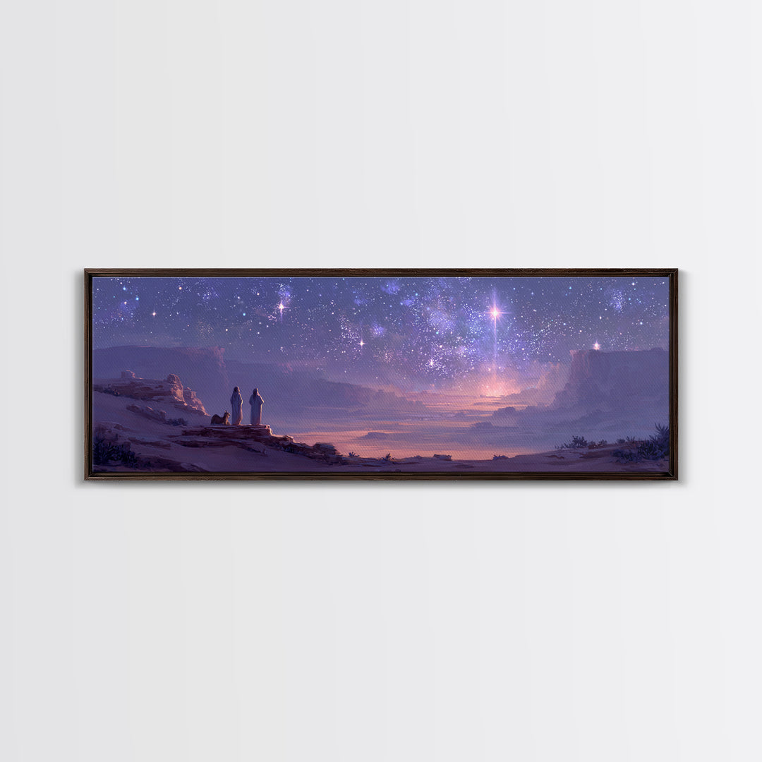 Sacred Cloud Path – Framed Canvas Print – Christian Wall Art – Christian Art Canvas – Panoramic Painting – Christian Christmas Art – Jesus