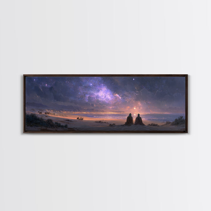 Twilight Wonder Sky, Framed Canvas Print, Panoramic Art, Christian Wall Art, Christian Art Canvas, Jesus Christmas Art, Modern Christian Ar