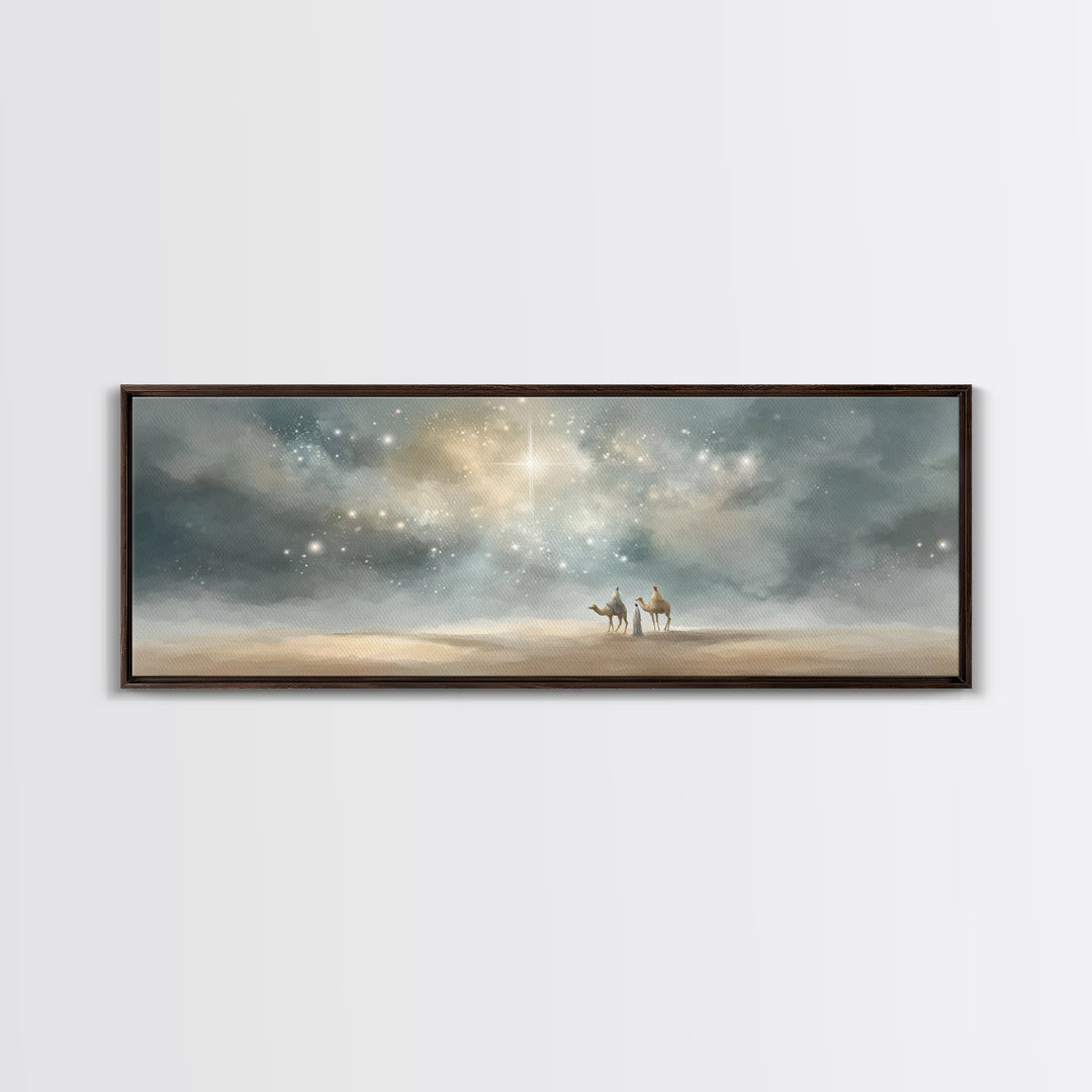 Heaven’s Bright Signal – Framed Canvas Print – Panoramic Art – Christian Wall Art – Christian Art Canvas – Jesus Christmas Art – Christian
