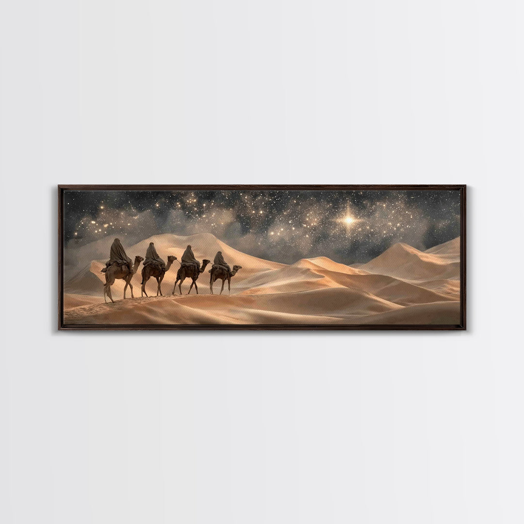 Silent Bethlehem Plains – Framed Canvas Print – Christian Wall Art – Panoramic Frame – Christian Art Canvas – Vintage Christian Art – Chris