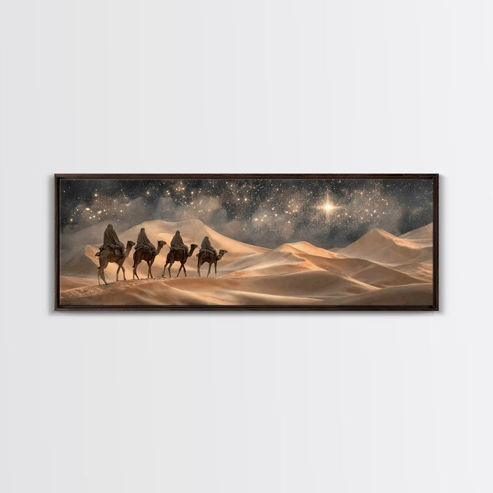 Silent Bethlehem Plains – Framed Canvas Print – Christian Wall Art – Panoramic Frame – Christian Art Canvas – Vintage Christian Art – Chris