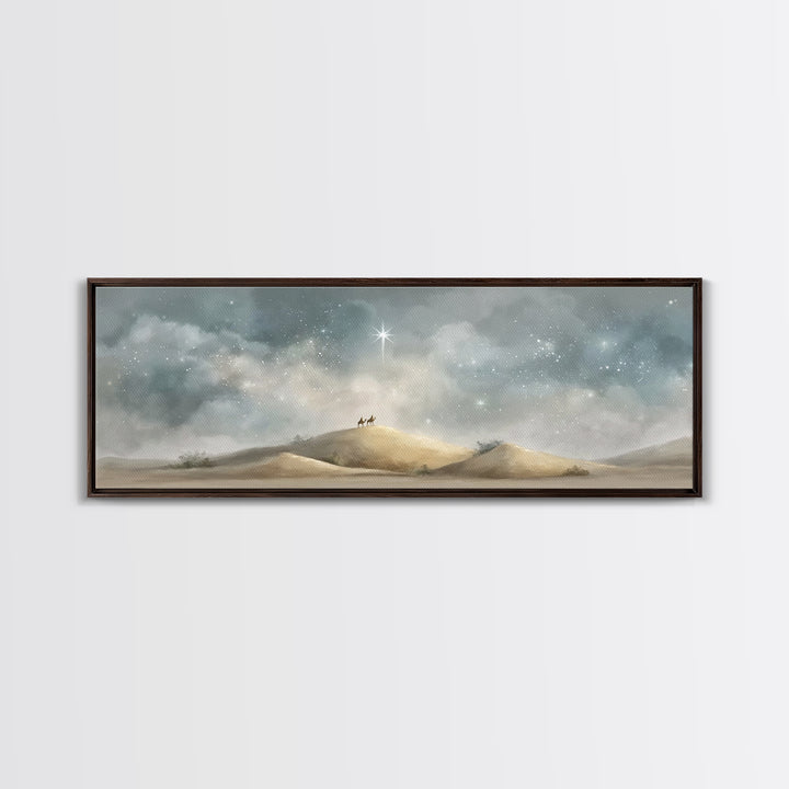 Wandering Star Path | Framed Canvas Print | Christian Wall Art | Panoramic Art | Christian Christmas Art | Christian Art Canvas | Jesus Pai