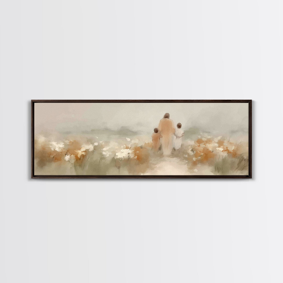Fields of Mercy, Framed Canvas Print, Extra Wide Art, Christian Art, Jesus Painting Canvas, Christian Christmas Decor, Modern Christian Art