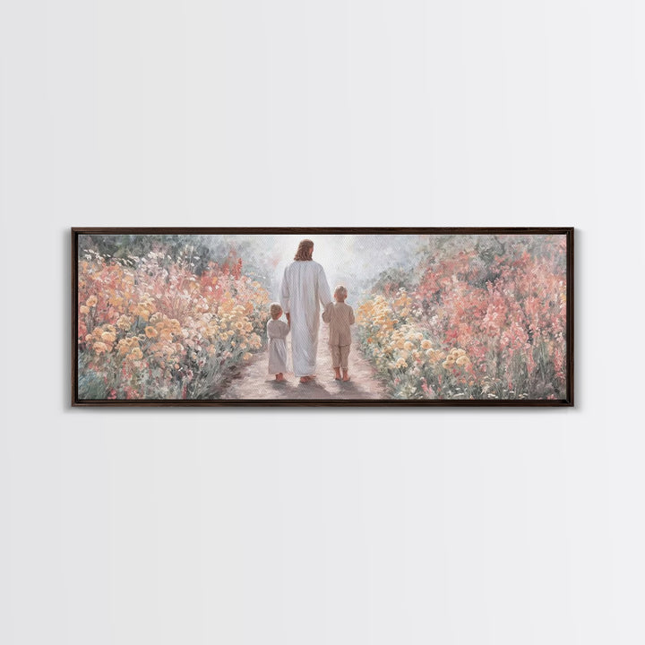 Path of Gentle Light – Framed Canvas Print – Panoramic Print – Christian Wall Art – Jesus Art Print – Christian Christmas Art – Christian D