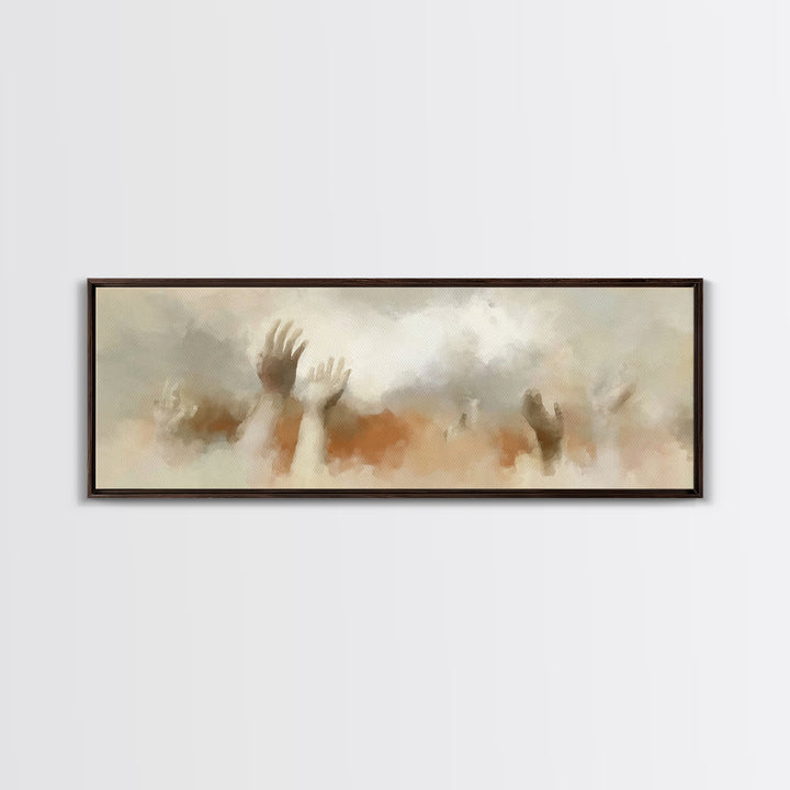 Rising Praise, Framed Canvas Print, Panoramic Art, Christian Wall Art, Christian Art Canvas, Christian Gift Ideas, Subtle Christian Art