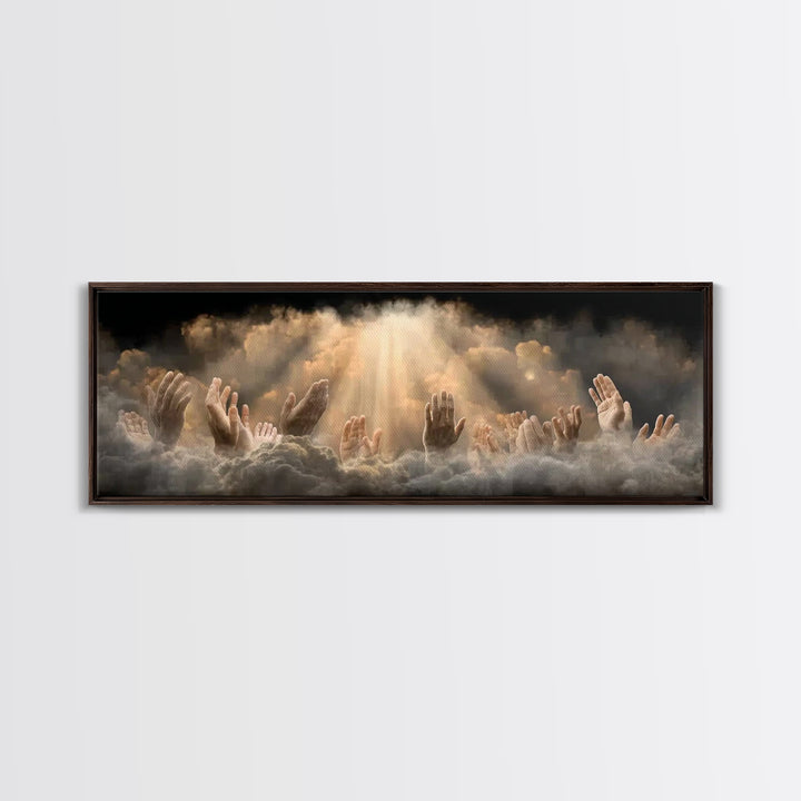 Heavenward Praise – Framed Canvas Print – Christian Wall Art – Panoramic Art – Christian Art Canvas – Jesus Painting – Christian Decor