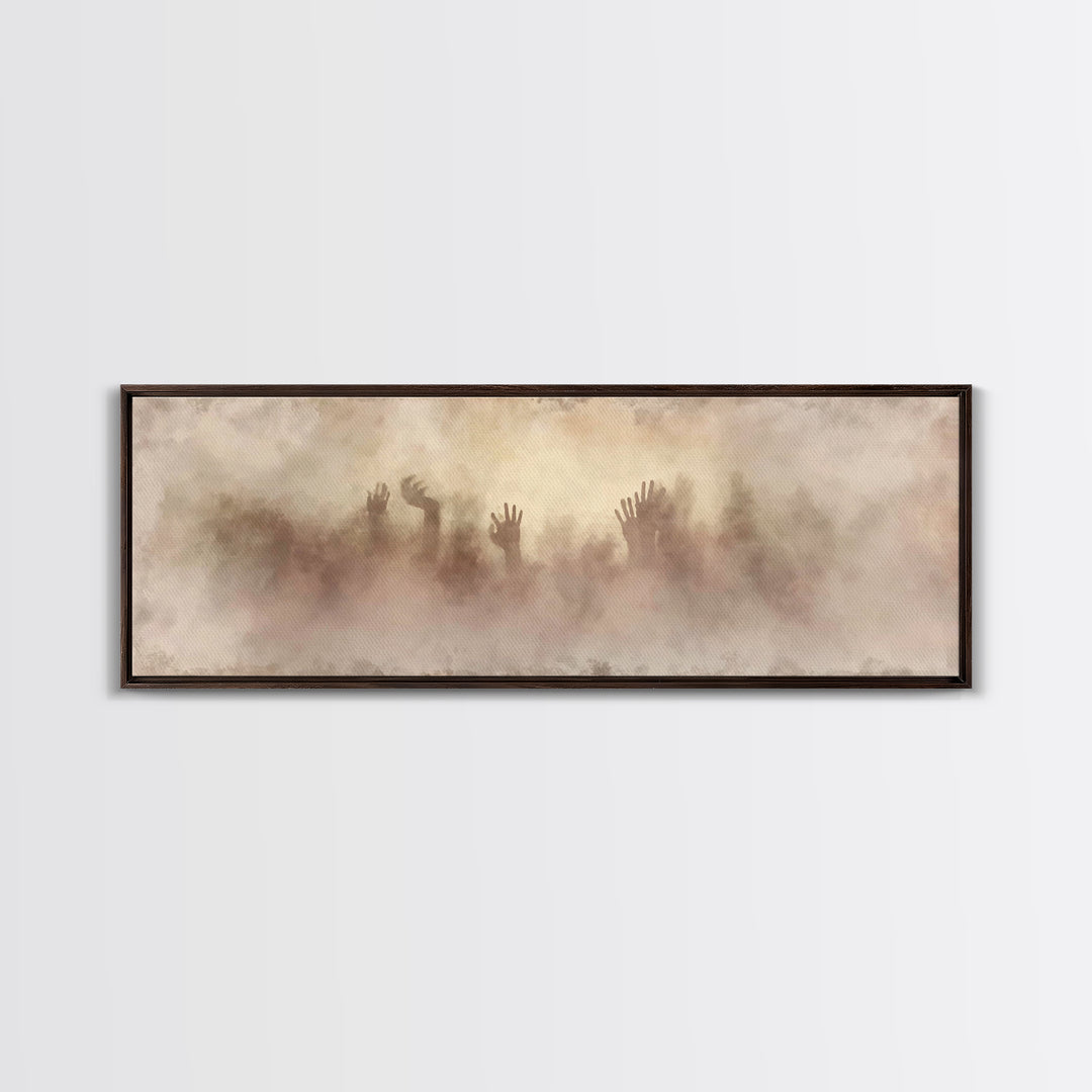 Rising In Faith | Framed Canvas Print | Christian Wall Art | Panoramic Painting | Christian Art Work | Jesus Painting | Christian Decor