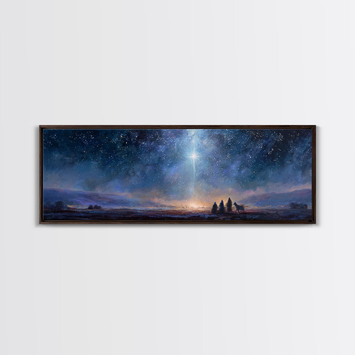 Star Of Messiah | Framed Canvas Print | Panoramic Wall Art | Christian Art Canvas | Christmas Art Prints | Christian Painting | Christian D
