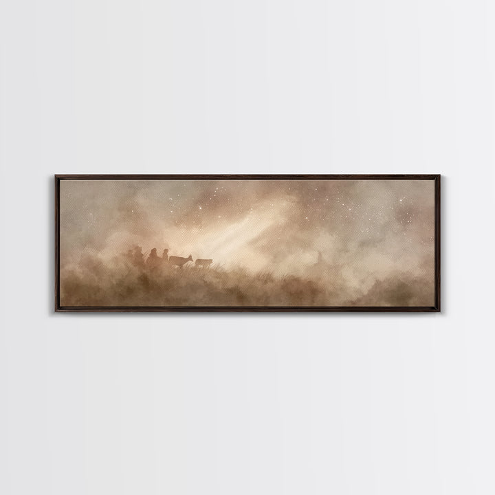 Guiding Light Path | Framed Canvas Print | Panoramic Art | Christian Art Canvas | Christmas Art | Christian Wall Art | Christian Christmas