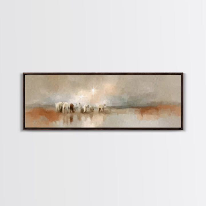 Journey Of Faith – Framed Canvas Print – Panoramic Painting – Christian Art Canvas – Christmas Wall Art – Christian Decor – Christian Gift