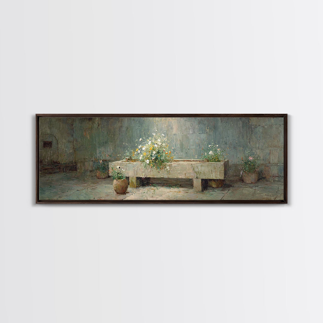 Garden Of Hope - Framed Canvas Print - Christian Art Prints - Panoramic Frame - Christian Decor - Christmas Art