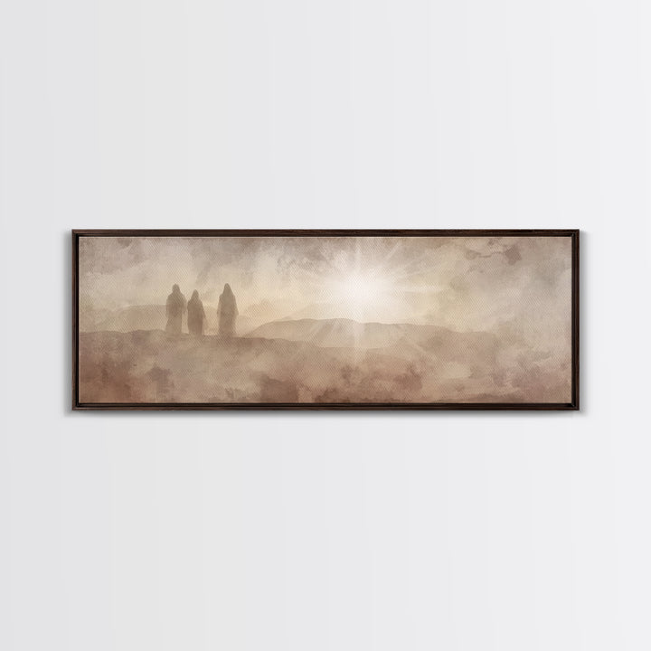 Desert Disciples – Framed Canvas Print – Panoramic Wall Art – Christian Art – Christian Art Canvas – Christian Painting – Unique Christian