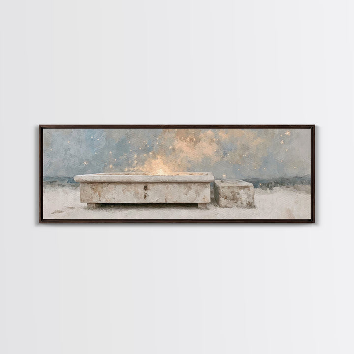 Blessings Of The Shore – Framed Canvas Print – Jesus Painting – Panoramic Art – Christian Wall Art – Christian Art Canvas