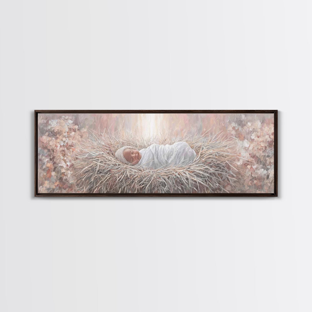 Heavenly Dawn Light – Framed Canvas Print – Christian Wall Art – Christian Art Canvas – Jesus Christmas Art – Panoramic Art – Christian Dec