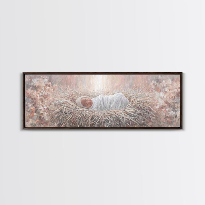 Heavenly Dawn Light – Framed Canvas Print – Christian Wall Art – Christian Art Canvas – Jesus Christmas Art – Panoramic Art – Christian Dec