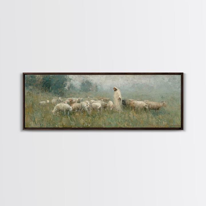 Glory In The Meadow | Framed Canvas Print | Christian Wall Art | Christian Painting | Christian Art Canvas | Panoramic Art | Christian Home