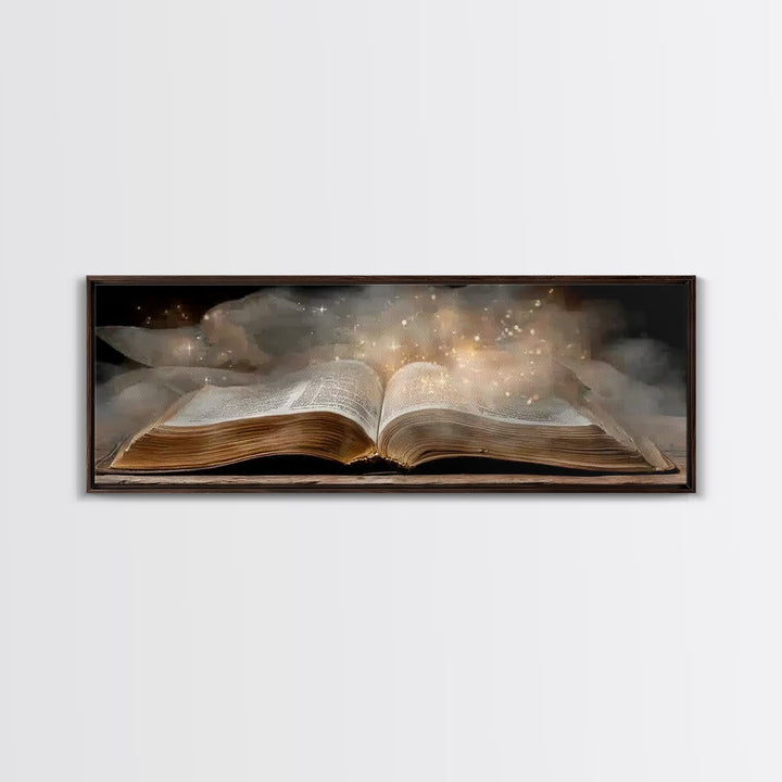 Light Of Wisdom, Framed Canvas Print, Christian Wall Art, Christian Art Canvas, Panoramic Art, Christian Painting, Christmas Art