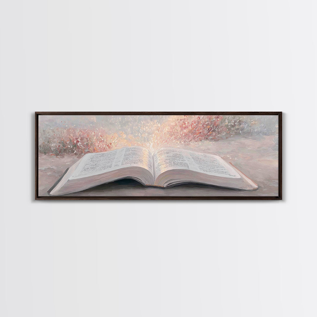 Blossoms Of Faith – Framed Canvas Print – Christian Wall Art – Christian Art Canvas – Panoramic Wall Art – Christian Painting – Christmas A