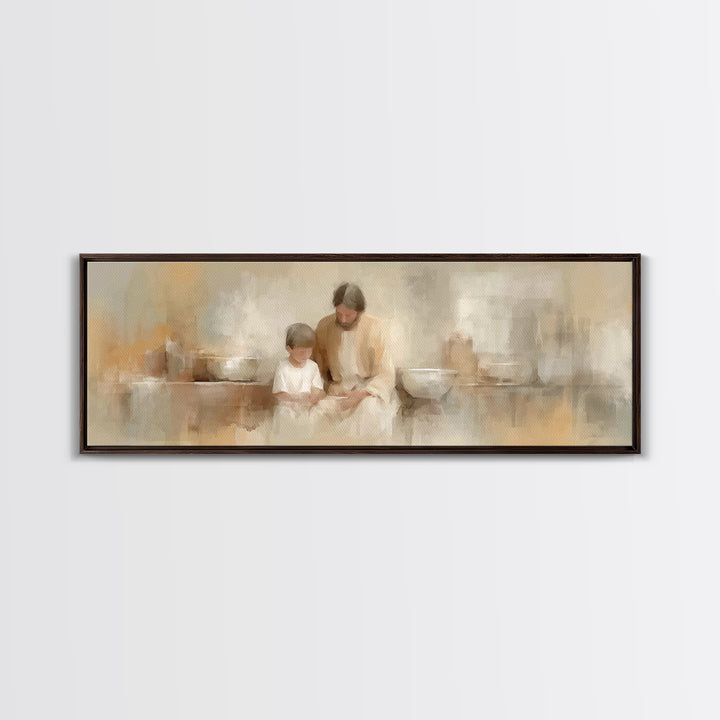 Guiding Lantern Path – Framed Canvas Print – Christian Wall Art – Panoramic Print – Christian Art Canvas – Christian Decor – Christmas Art