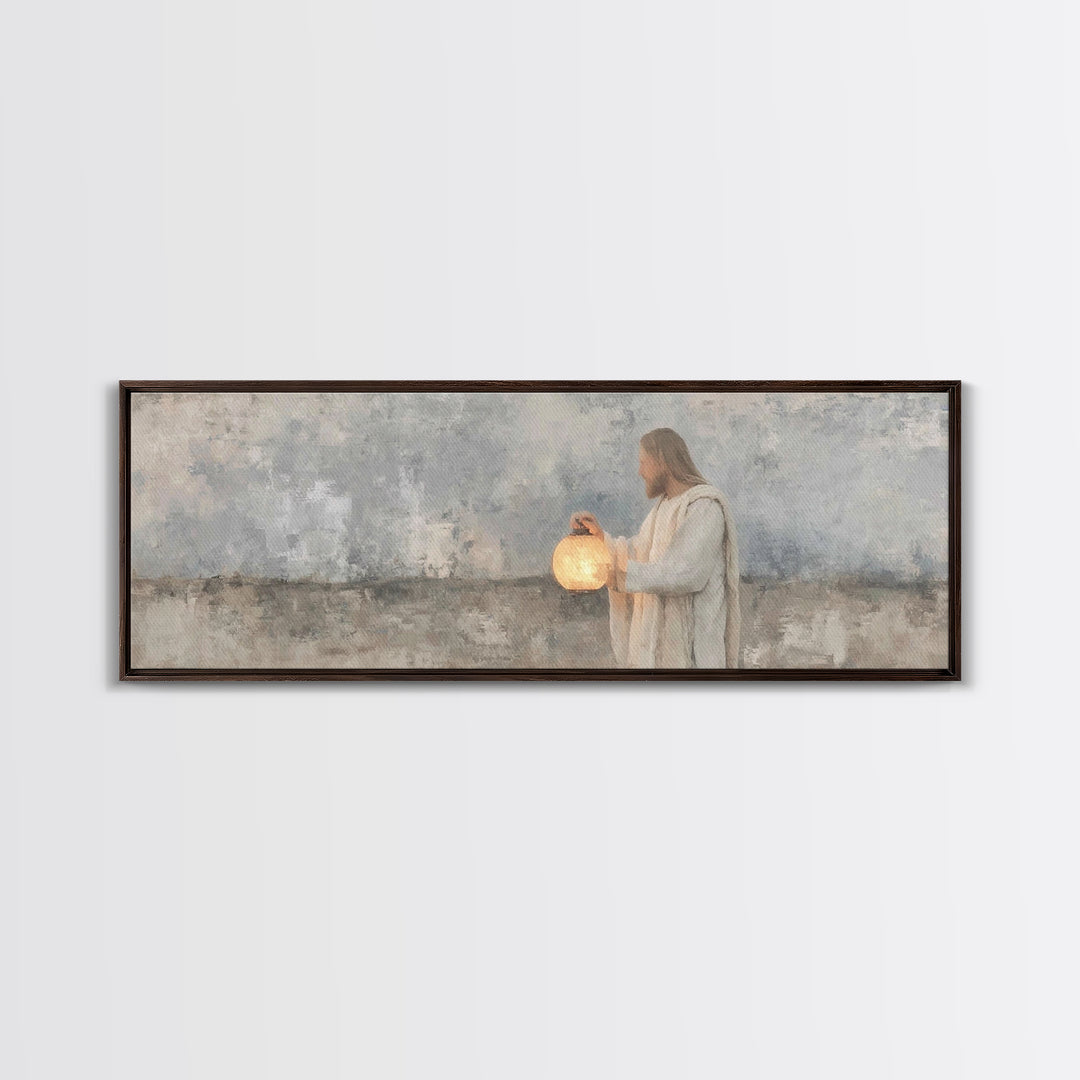 Radiant Night Walk – Framed Canvas Print – Christian Art Canvas – Panoramic Painting – Christian Wall Art – Christian Decor – Christmas Art