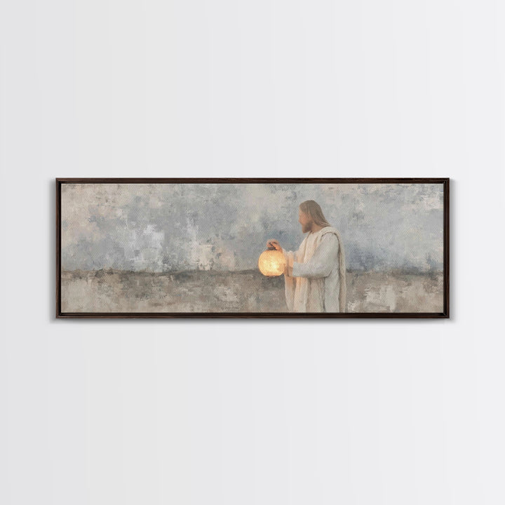 Radiant Night Walk – Framed Canvas Print – Christian Art Canvas – Panoramic Painting – Christian Wall Art – Christian Decor – Christmas Art