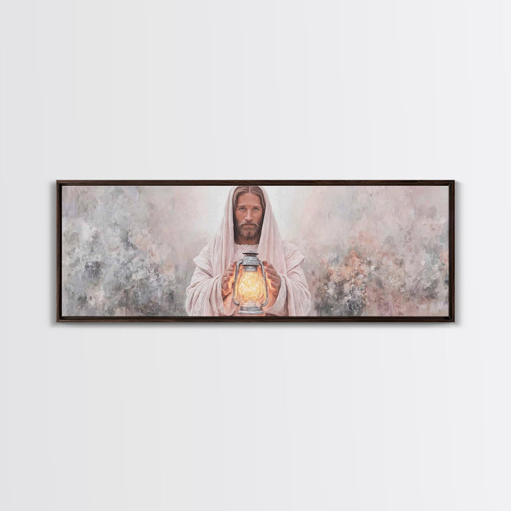 Radiant Mercy Glow, Framed Canvas Print, Panoramic Print, Christian Art Canvas, Christian Wall Art, Jesus Painting, Christian Decor, Christ