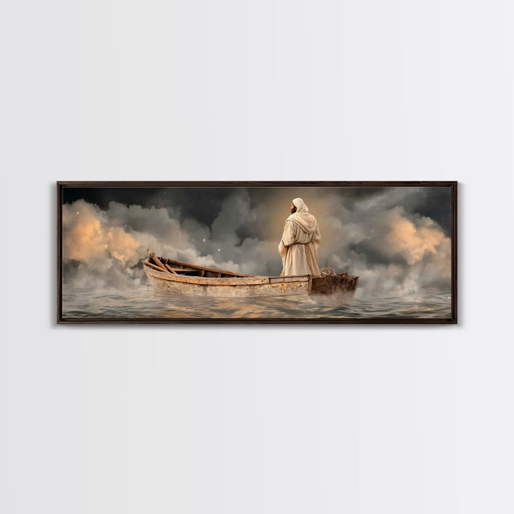 Light Of Salvation | Framed Canvas Print | Panoramic Painting | Christian Art Canvas | Christian Wall Art | Jesus Painting | Christian Chri