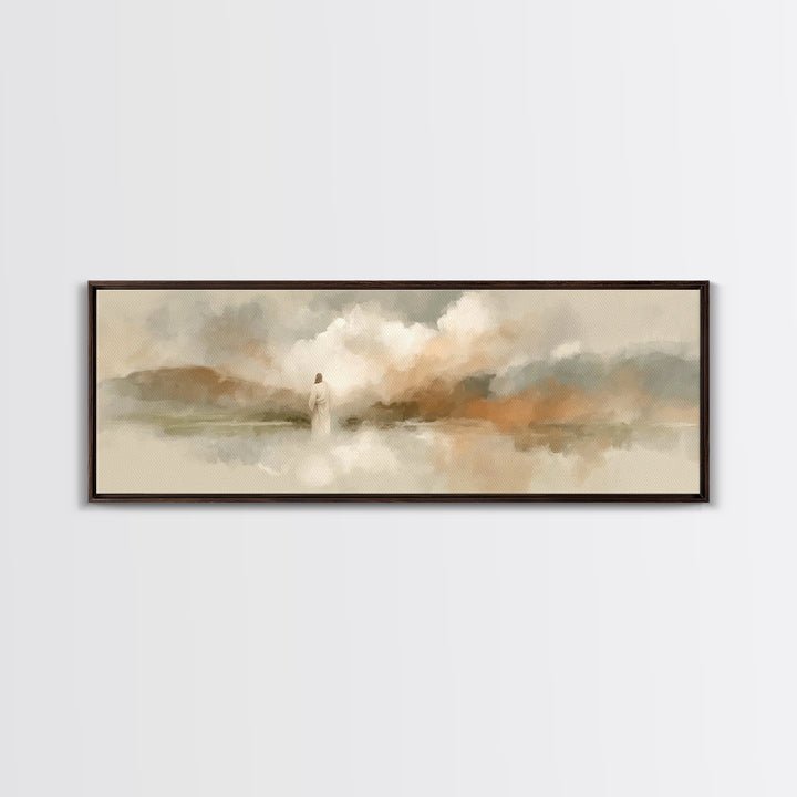 Light Of Peace | Framed Canvas Print | Panoramic Wall Art | Christian Art Canvas | Jesus Painting | Christian Christmas Art | Christian Dec