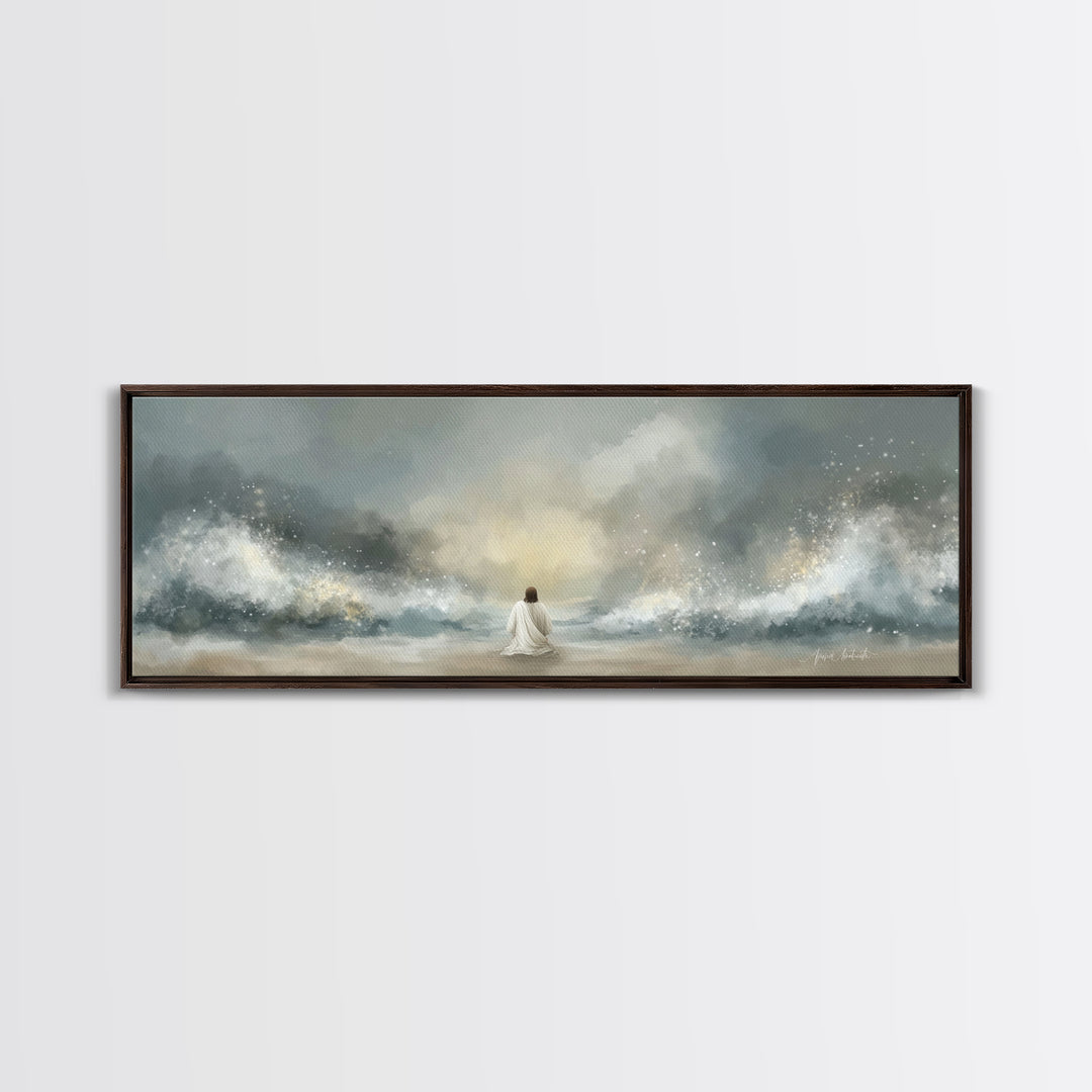 Dawn Of Glory | Framed Canvas Print | Panoramic Art | Christian Wall Art | Jesus Painting | Christian Art Print | Christian Christmas Art