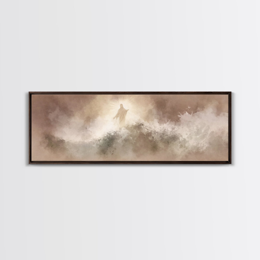 Radiant Horizon – Framed Canvas Print – Panoramic Wall Art – Christian Art – Jesus Painting – Modern Christian Art – Christian Decor